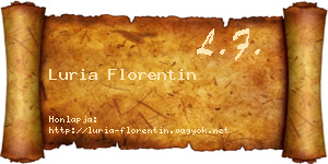 Luria Florentin névjegykártya